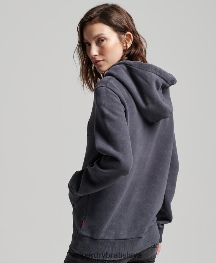 Superdry ženy mikina s kapucňou pre vintage merch store 6B4ZTR3367 oblečenie čierna
