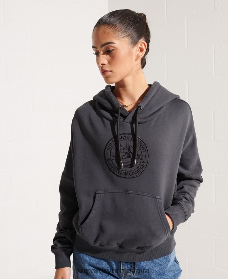 Superdry ženy mikina s kapucňou s expedičnou grafikou 6B4ZTR6144 oblečenie čierna