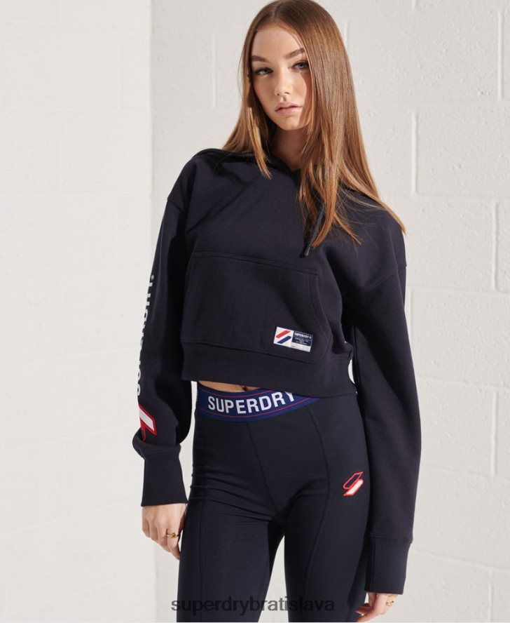 Superdry ženy mikina s kapucňou s grafickým kódom 6B4ZTR3489 oblečenie námorníctvo