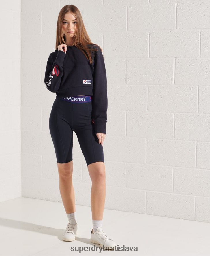 Superdry ženy mikina s kapucňou s grafickým kódom 6B4ZTR3489 oblečenie námorníctvo