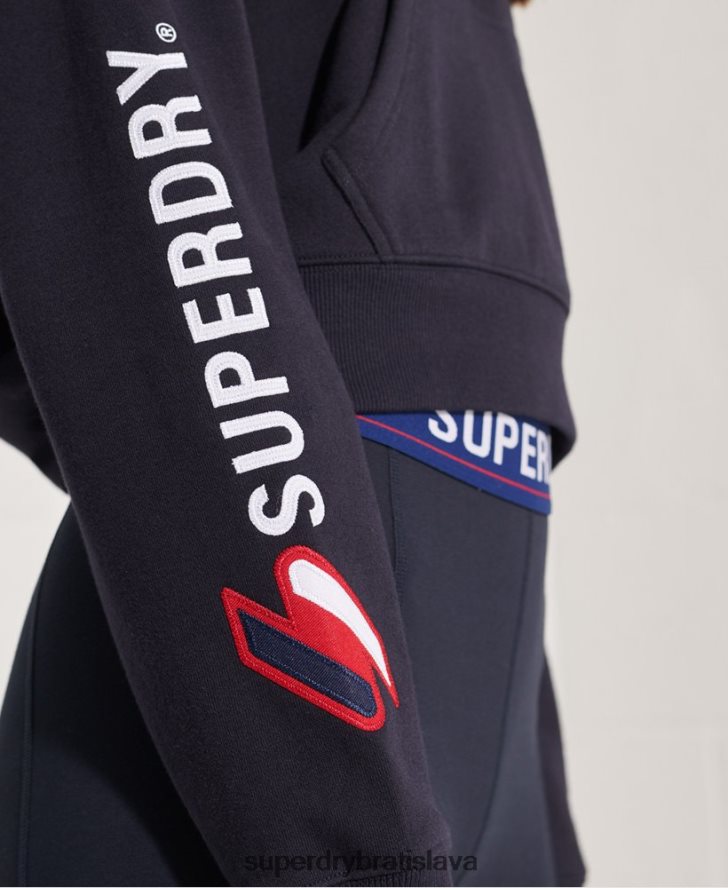 Superdry ženy mikina s kapucňou s grafickým kódom 6B4ZTR3489 oblečenie námorníctvo