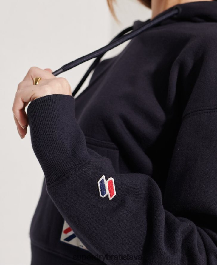 Superdry ženy mikina s kapucňou s grafickým kódom 6B4ZTR3489 oblečenie námorníctvo