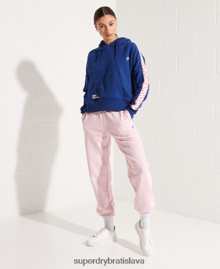 Superdry ženy mikina s kapucňou s logom tape crop 6B4ZTR6000 oblečenie námorníctvo