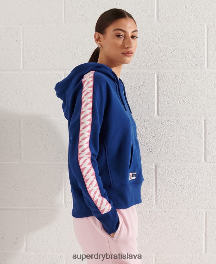 Superdry ženy mikina s kapucňou s logom tape crop 6B4ZTR6000 oblečenie námorníctvo
