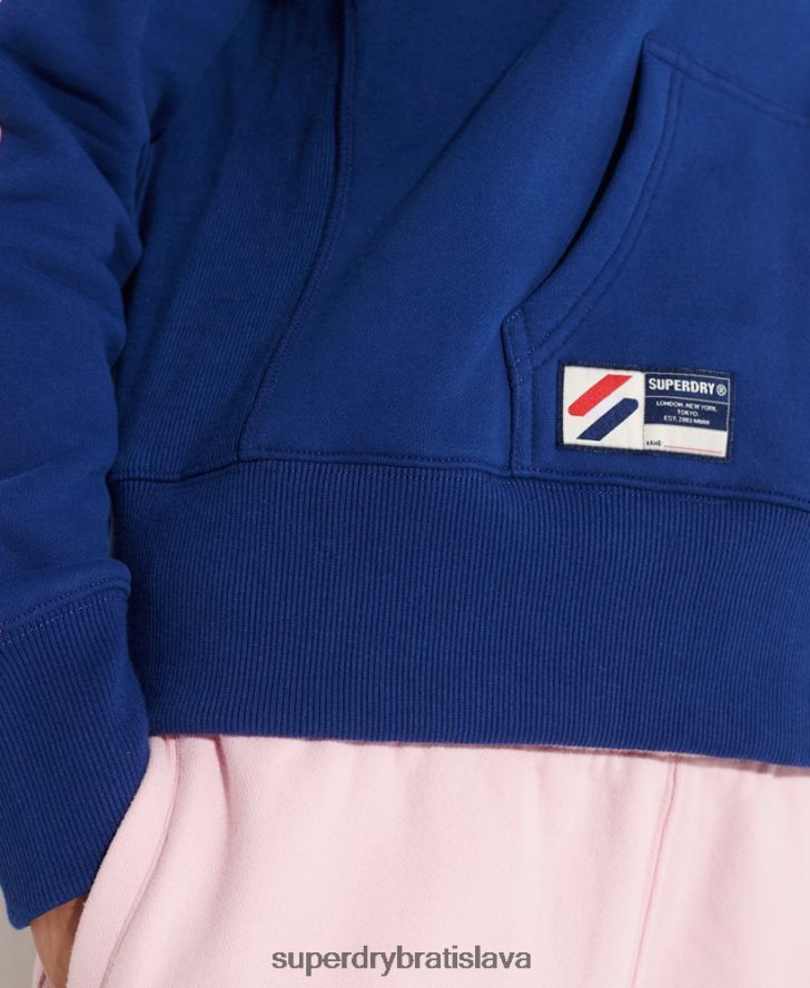 Superdry ženy mikina s kapucňou s logom tape crop 6B4ZTR6000 oblečenie námorníctvo