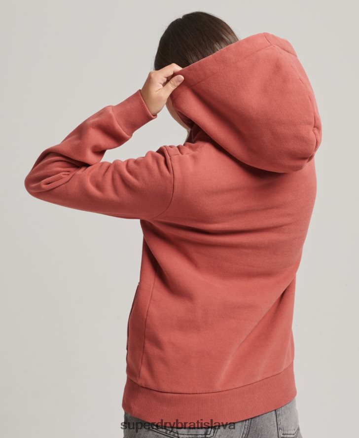 Superdry ženy mikina s kapucňou v štýle skriptov 6B4ZTR3398 oblečenie oranžová