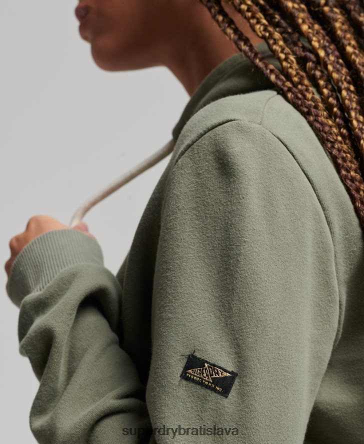 Superdry ženy mikina s kapucňou zdobená vintage logom 6B4ZTR3276 oblečenie zelená