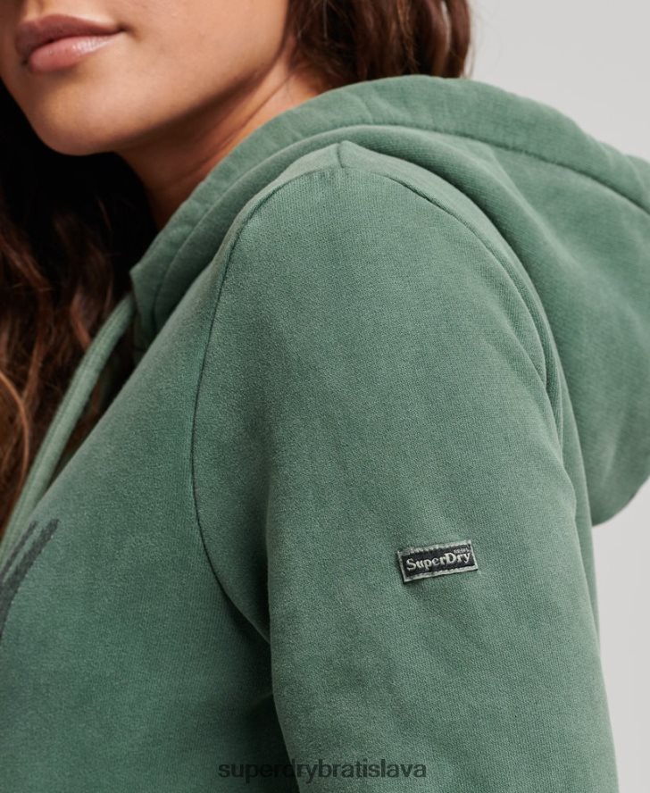 Superdry ženy mikina s lesklým grafickým logom 6B4ZTR6074 oblečenie zelená