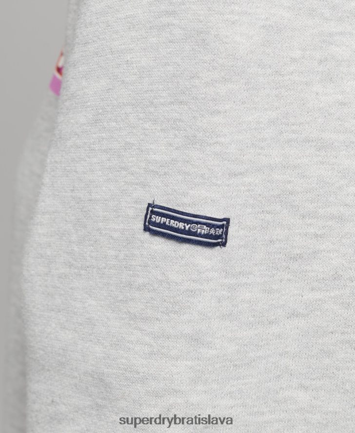 Superdry ženy mikina s logom trade tab 6B4ZTR6028 oblečenie svetlo šedá