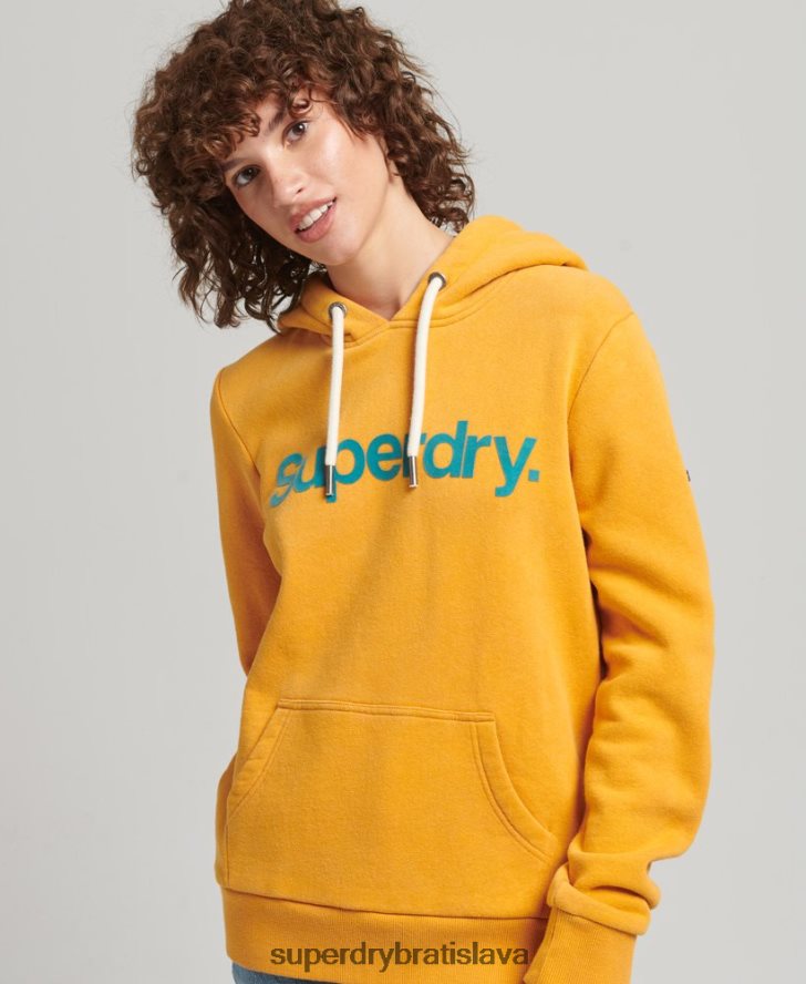 Superdry ženy mikina s logom z 80. rokov 6B4ZTR5939 oblečenie zlato