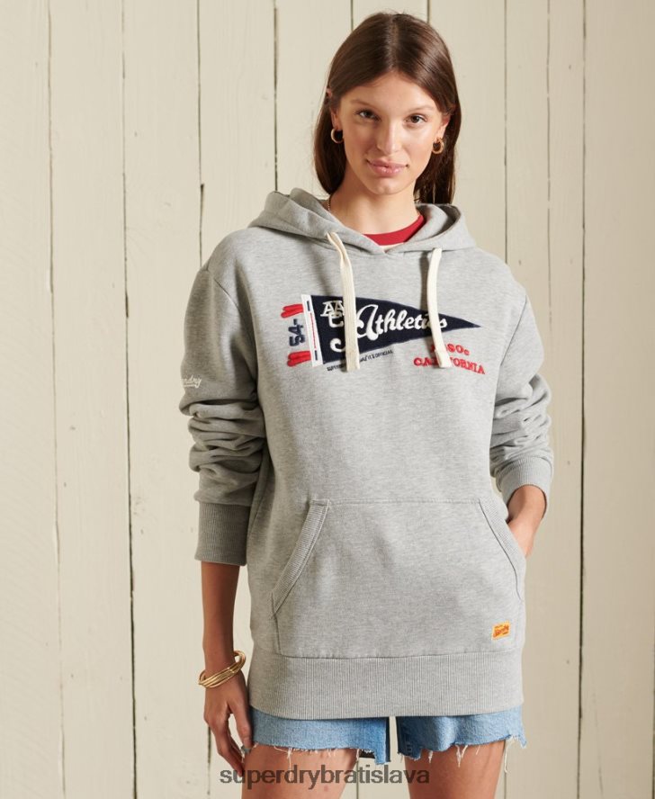 Superdry ženy mikina s nadrozmernou grafikou aac 6B4ZTR3472 oblečenie sivá