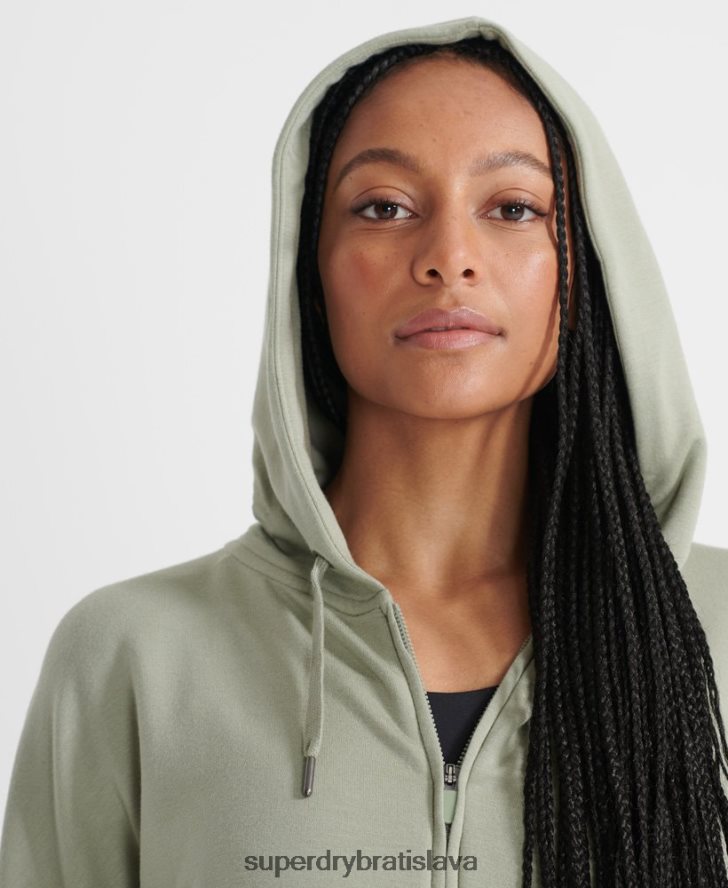 Superdry ženy mikina s pružným zipsom 6B4ZTR5917 oblečenie zelená