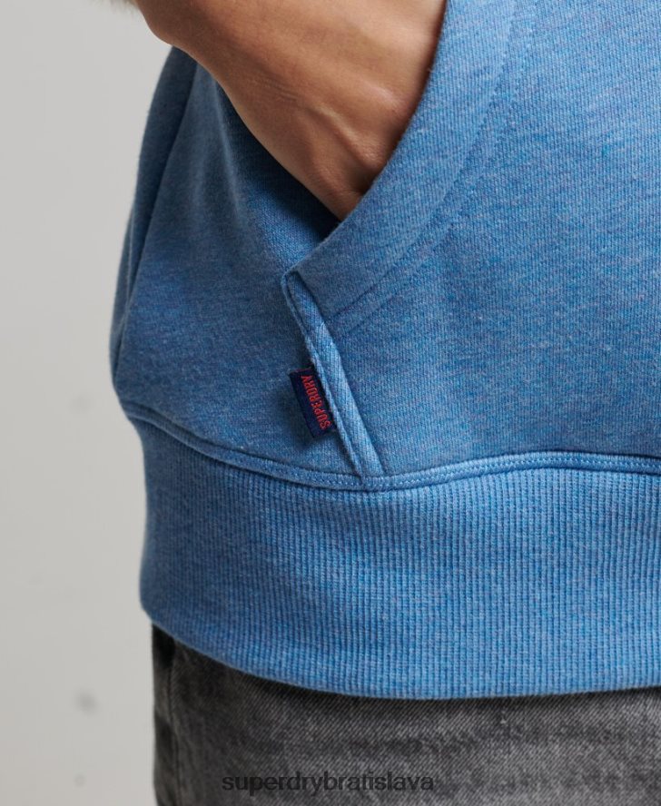 Superdry ženy mikina s vyšívaným vintage logom 6B4ZTR2194 oblečenie Modrá