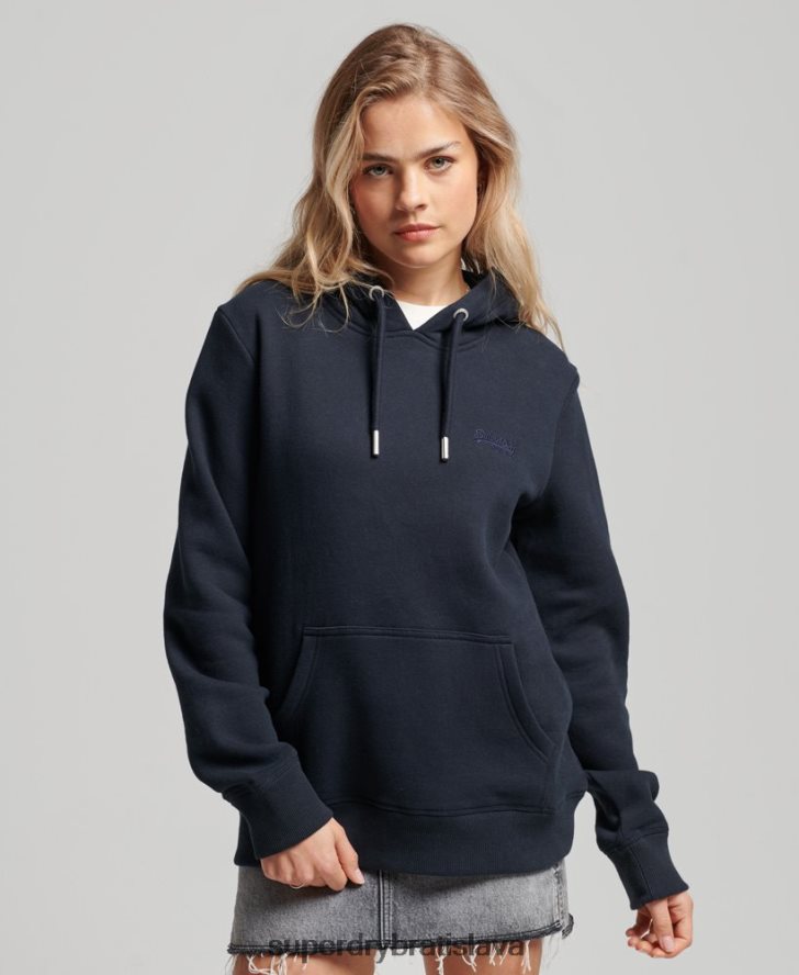 Superdry ženy mikina s vyšívaným vintage logom 6B4ZTR2283 oblečenie námorníctvo