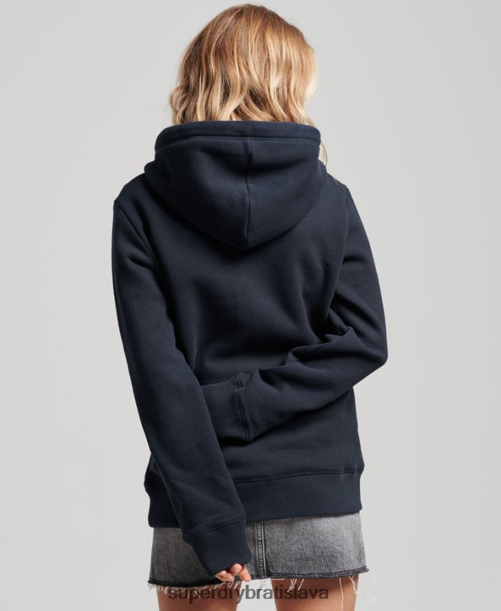 Superdry ženy mikina s vyšívaným vintage logom 6B4ZTR2283 oblečenie námorníctvo