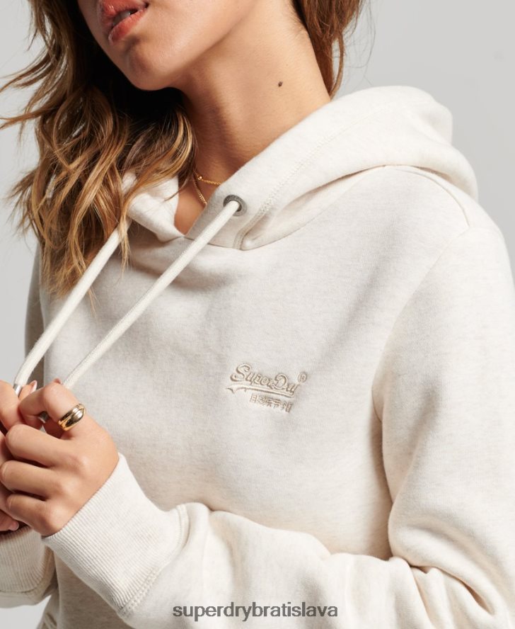 Superdry ženy mikina s vyšívaným vintage logom 6B4ZTR3270 oblečenie krém