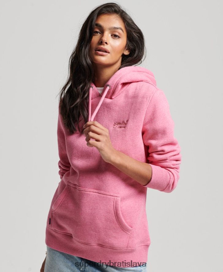 Superdry ženy mikina s vyšívaným vintage logom 6B4ZTR3312 oblečenie Ružová