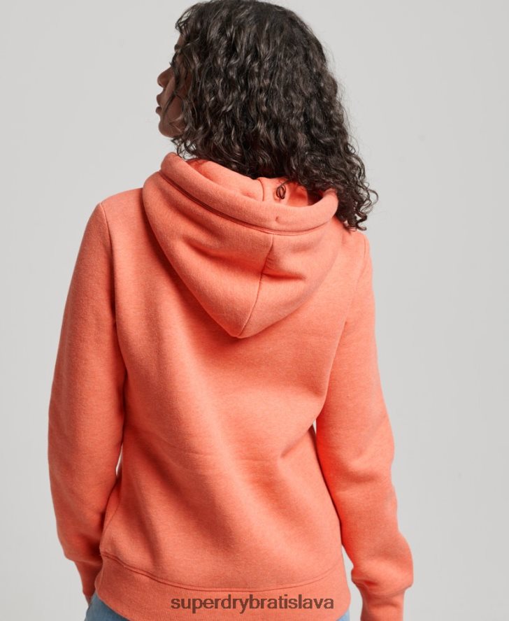 Superdry ženy mikina s vyšívaným vintage logom 6B4ZTR3358 oblečenie koralový