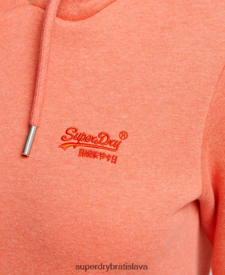 Superdry ženy mikina s vyšívaným vintage logom 6B4ZTR3358 oblečenie koralový