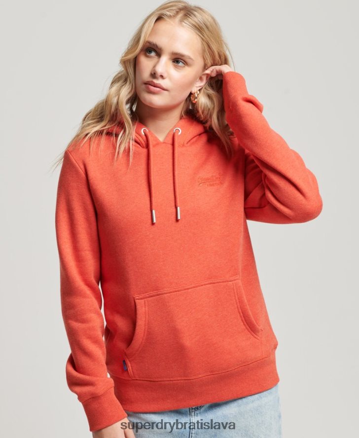 Superdry ženy mikina s vyšívaným vintage logom 6B4ZTR3371 oblečenie oranžová