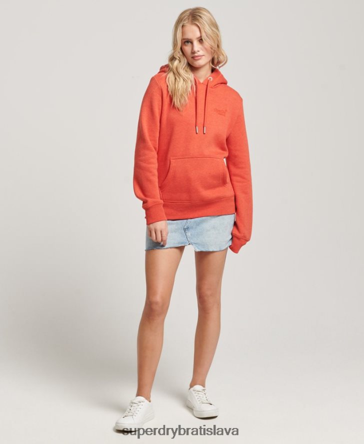 Superdry ženy mikina s vyšívaným vintage logom 6B4ZTR3371 oblečenie oranžová
