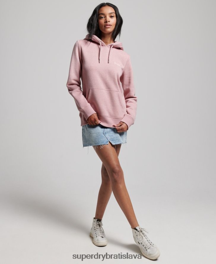 Superdry ženy mikina s vyšívaným vintage logom 6B4ZTR3391 oblečenie Ružová
