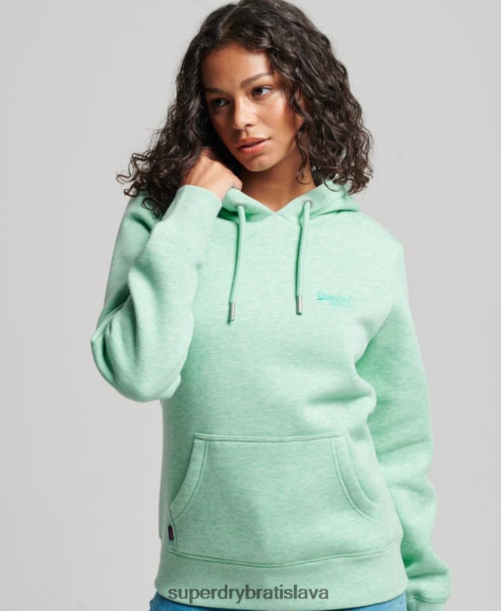 Superdry ženy mikina s vyšívaným vintage logom 6B4ZTR3413 oblečenie zelená