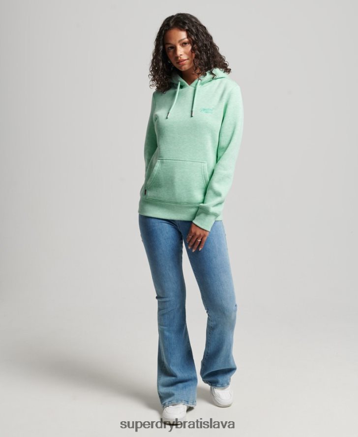 Superdry ženy mikina s vyšívaným vintage logom 6B4ZTR3413 oblečenie zelená