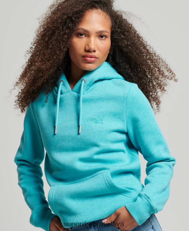 Superdry ženy mikina s vyšívaným vintage logom 6B4ZTR3437 oblečenie svetlo modrá