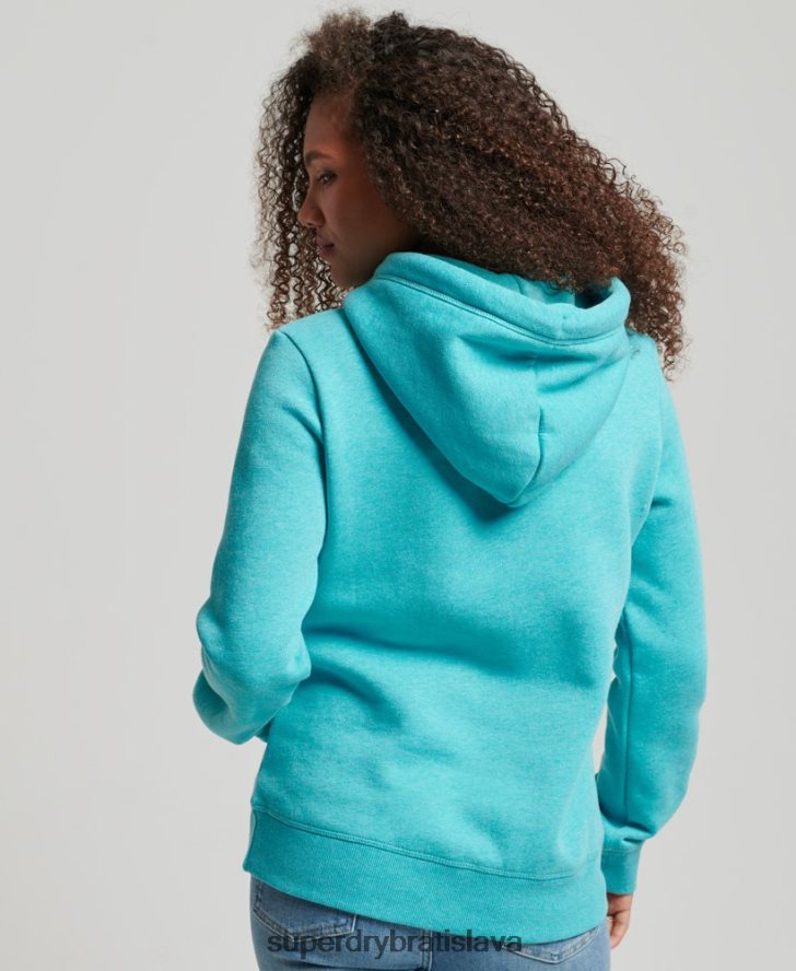 Superdry ženy mikina s vyšívaným vintage logom 6B4ZTR3437 oblečenie svetlo modrá