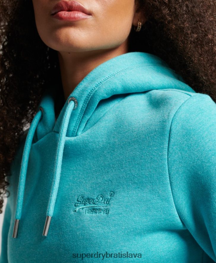 Superdry ženy mikina s vyšívaným vintage logom 6B4ZTR3437 oblečenie svetlo modrá