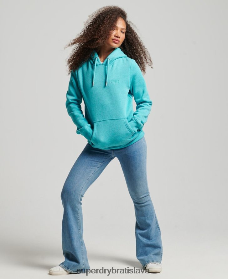 Superdry ženy mikina s vyšívaným vintage logom 6B4ZTR3437 oblečenie svetlo modrá
