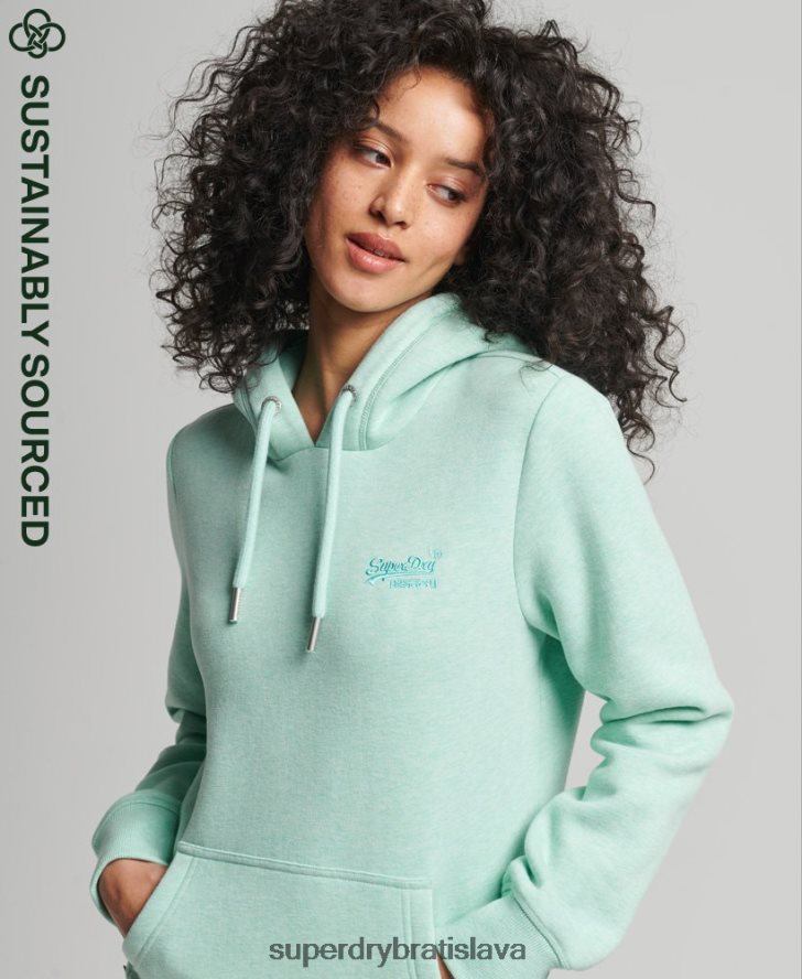 Superdry ženy mikina s vyšívaným vintage logom z organickej bavlny 6B4ZTR3422 oblečenie zelená