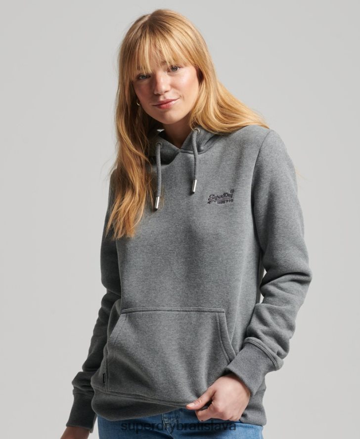 Superdry ženy mikina s vyšívaným vintage logom z organickej bavlny 6B4ZTR5875 oblečenie sivá