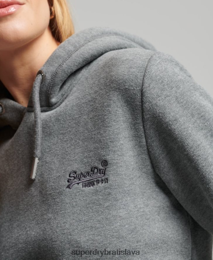 Superdry ženy mikina s vyšívaným vintage logom z organickej bavlny 6B4ZTR5875 oblečenie sivá