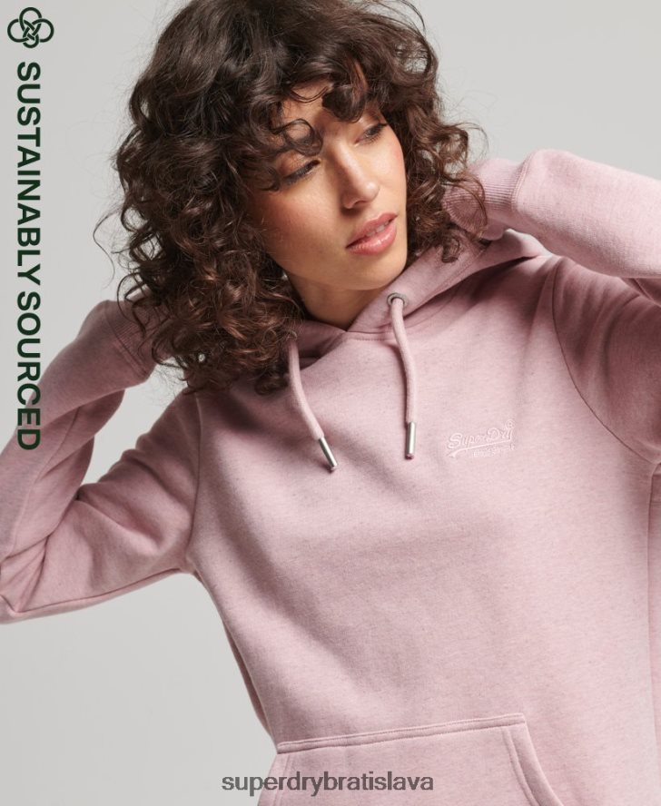 Superdry ženy mikina s vyšívaným vintage logom z organickej bavlny 6B4ZTR5876 oblečenie Ružová