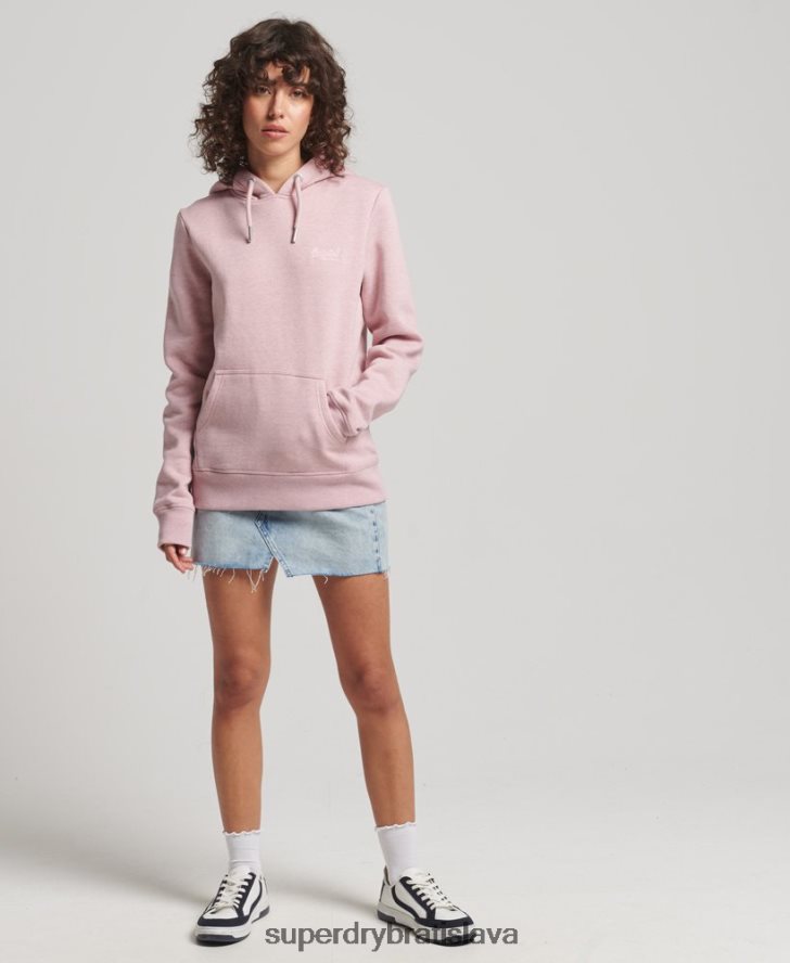 Superdry ženy mikina s vyšívaným vintage logom z organickej bavlny 6B4ZTR5876 oblečenie Ružová