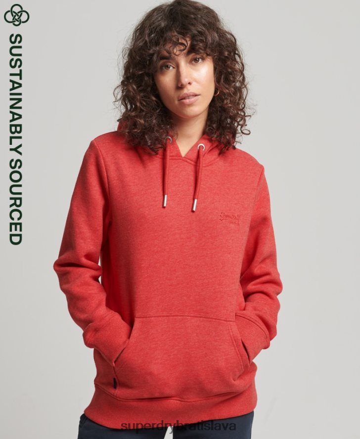 Superdry ženy mikina s vyšívaným vintage logom z organickej bavlny 6B4ZTR6679 oblečenie červená
