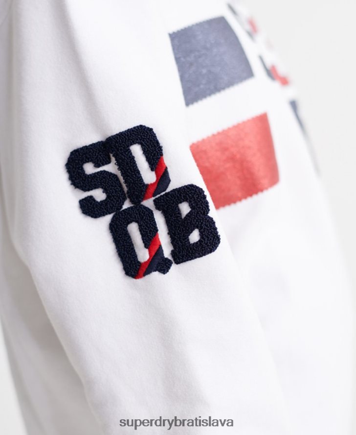 Superdry ženy mikina sdqb Authority crew s výstrihom 6B4ZTR3510 oblečenie biely