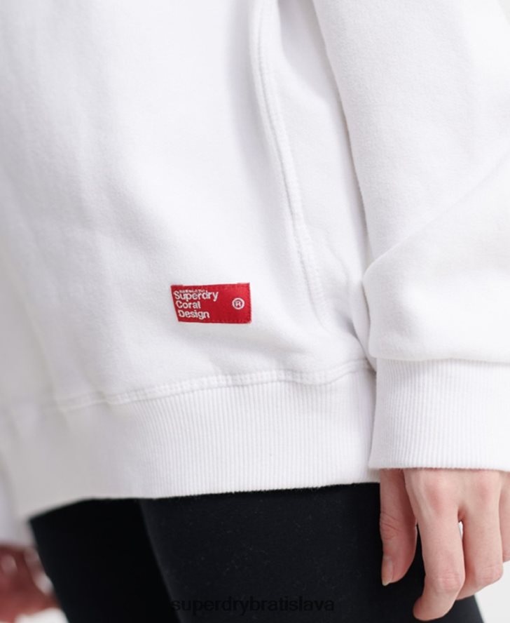 Superdry ženy mikina sdqb Authority crew s výstrihom 6B4ZTR3510 oblečenie biely