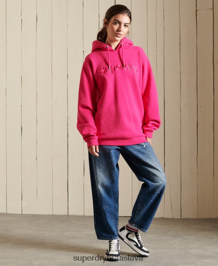 Superdry ženy mikina so zdrojom loga s kapucňou 6B4ZTR5994 oblečenie Ružová