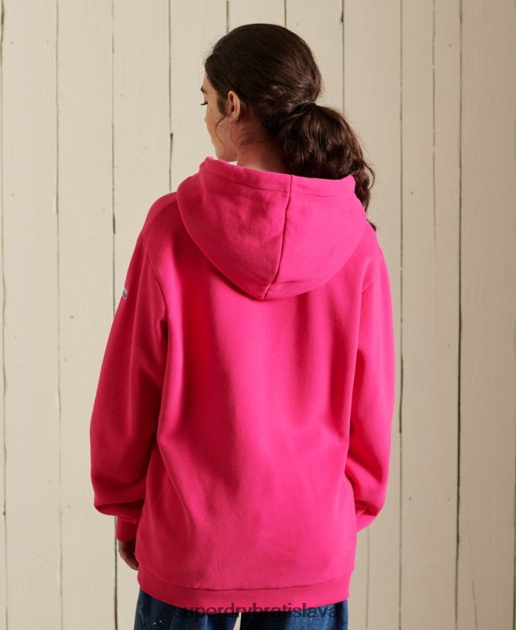 Superdry ženy mikina so zdrojom loga s kapucňou 6B4ZTR5994 oblečenie Ružová