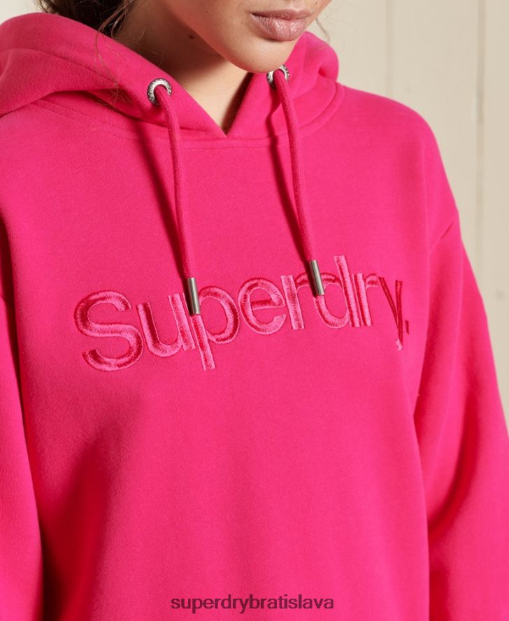 Superdry ženy mikina so zdrojom loga s kapucňou 6B4ZTR5994 oblečenie Ružová