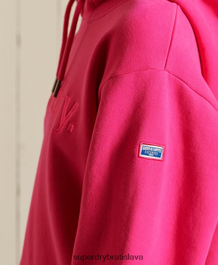 Superdry ženy mikina so zdrojom loga s kapucňou 6B4ZTR5994 oblečenie Ružová