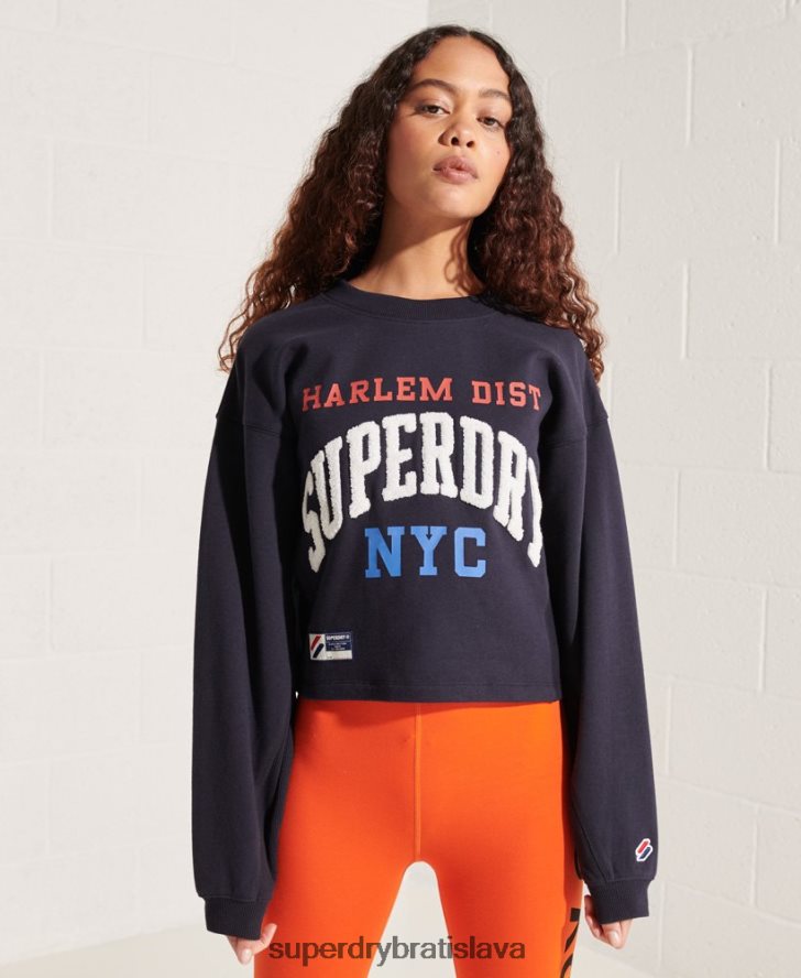 Superdry ženy mikina univerzitného oblúka batwing 6B4ZTR5873 oblečenie námorníctvo