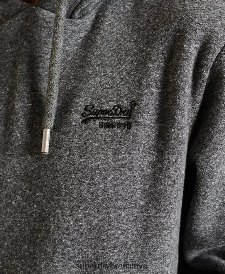 Superdry ženy mikina voľného strihu s vyšívaným vintage logom 6B4ZTR5929 oblečenie tmavošedý