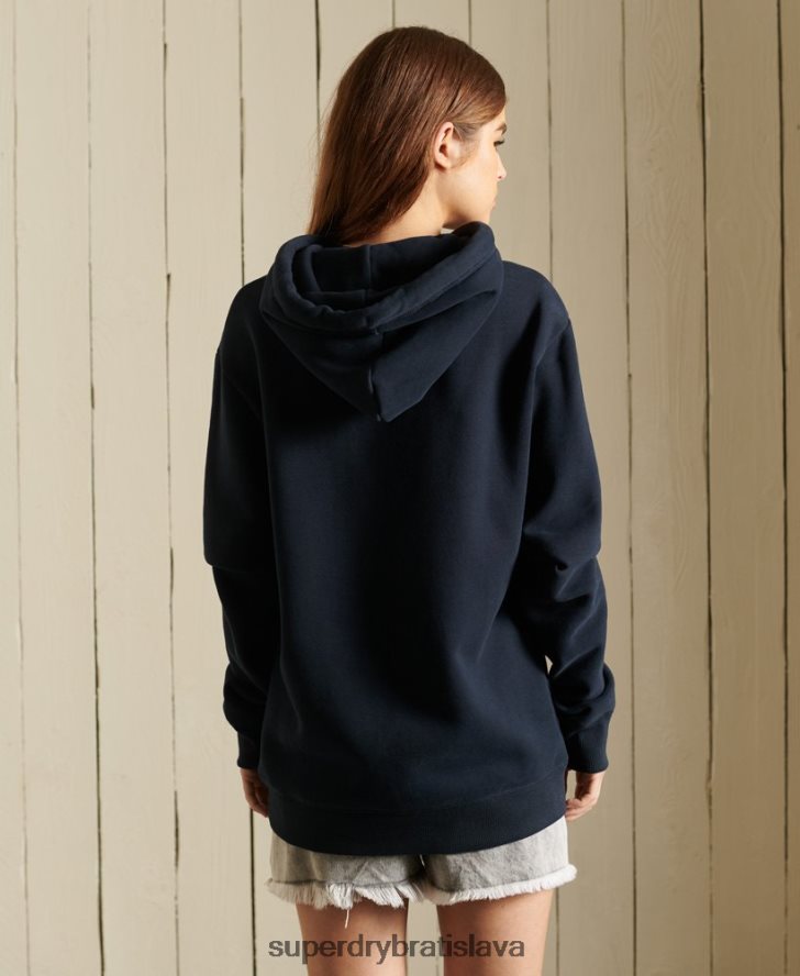 Superdry ženy mikina voľného strihu s vyšívaným vintage logom 6B4ZTR6060 oblečenie námorníctvo