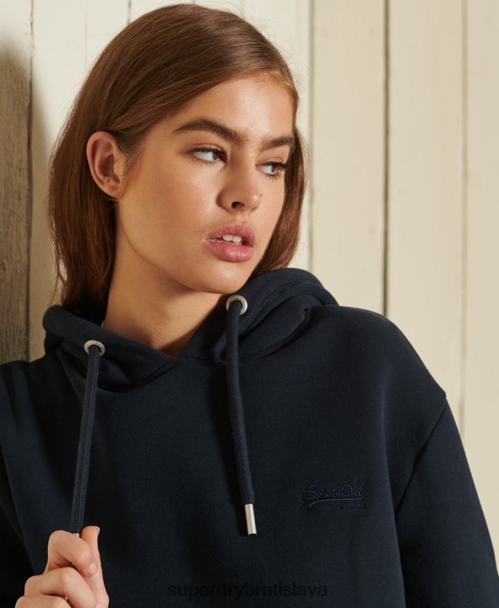 Superdry ženy mikina voľného strihu s vyšívaným vintage logom 6B4ZTR6060 oblečenie námorníctvo
