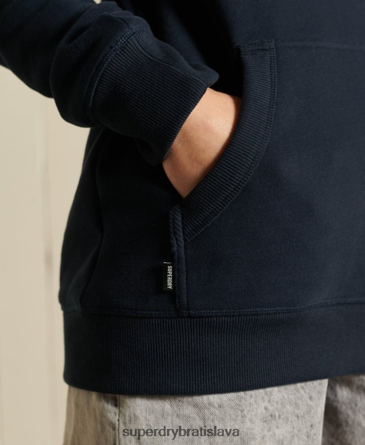 Superdry ženy mikina voľného strihu s vyšívaným vintage logom 6B4ZTR6060 oblečenie námorníctvo