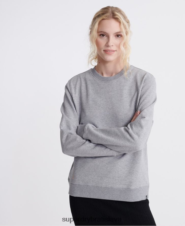 Superdry ženy mikina z organickej bavlny so štandardným označením loopback 6B4ZTR3487 oblečenie sivá